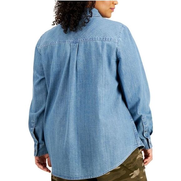 Style & Co Plus Size Button-Front Top 12529841 - Picture 2 of 3